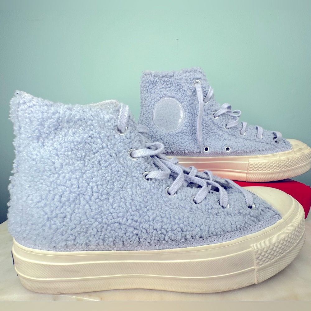 Converse Womens Chuck Taylor All Star Platform High Cozy Sherpa Sneakers Size 9